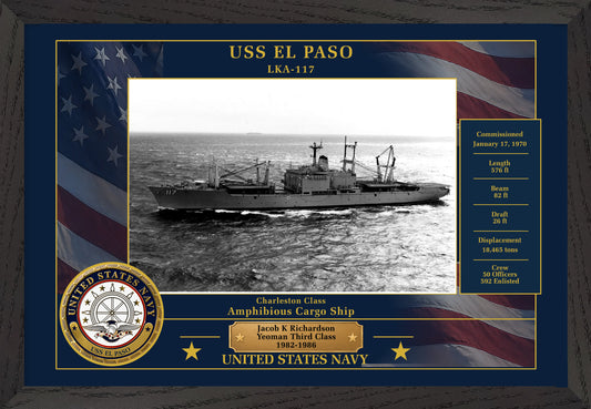 USS El Paso LKA-117 Framed Patriotic Photo