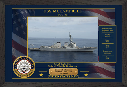 USS Mccampbell DDG-85 Framed Patriotic Photo
