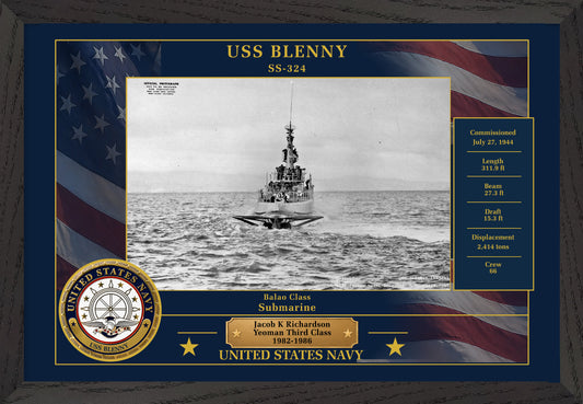 USS Blenny SS-324 Framed Patriotic Photo