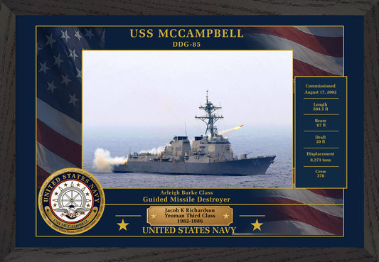 USS Mccampbell DDG-85 Framed Patriotic Photo