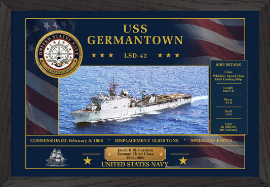 USS Germantown LSD-42 Framed Patriotic Art