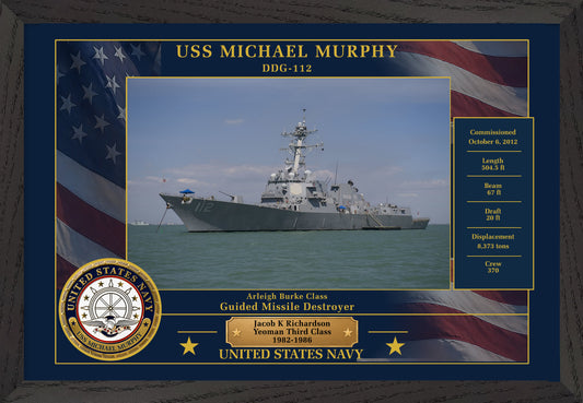 USS Michael Murphy DDG-112 Framed Patriotic Photo