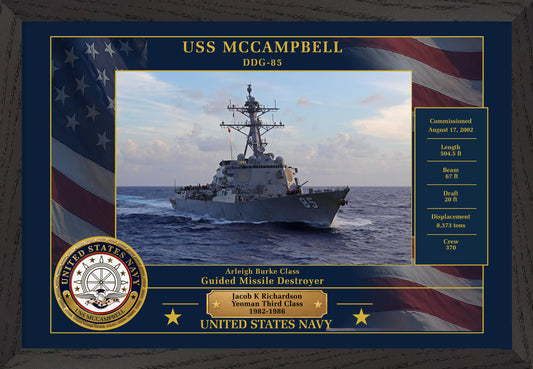 USS Mccampbell DDG-85 Framed Patriotic Photo