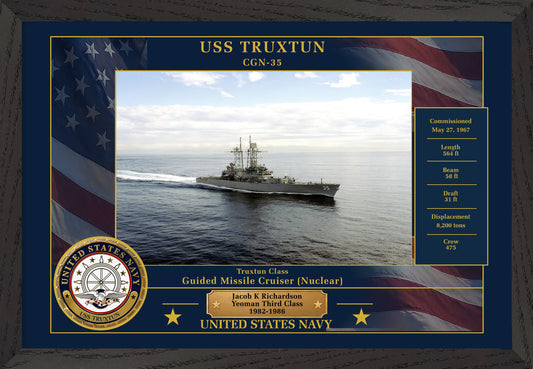 USS Truxtun CGN-35 Framed Patriotic Photo