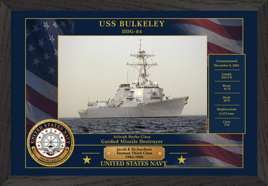 USS Bulkeley DDG-84 Framed Patriotic Photo