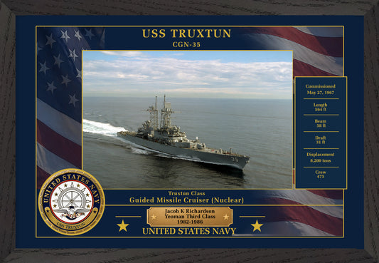 USS Truxtun CGN-35 Framed Patriotic Photo