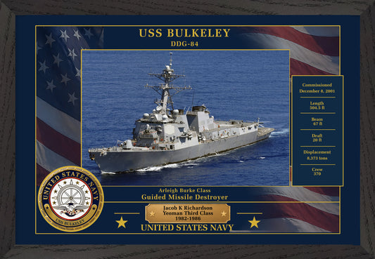 USS Bulkeley DDG-84 Framed Patriotic Photo