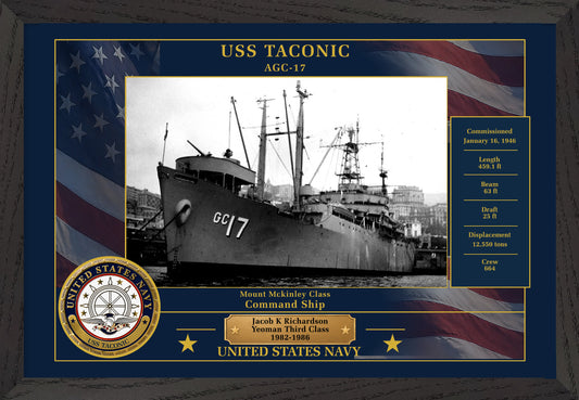 USS Taconic AGC-17 Framed Patriotic Photo