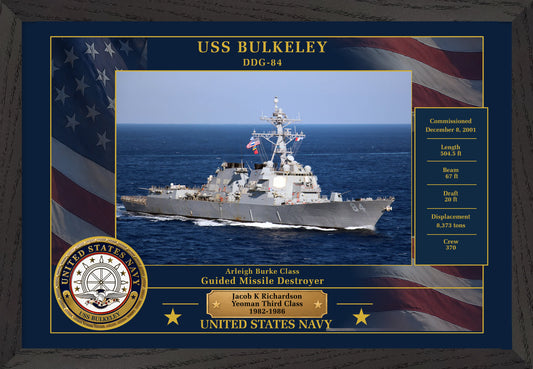 USS Bulkeley DDG-84 Framed Patriotic Photo