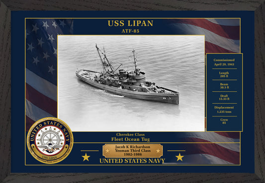 USS Lipan ATF-85 Framed Patriotic Photo