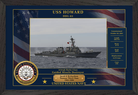 USS Howard DDG-83 Framed Patriotic Photo