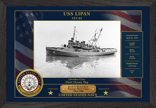 USS Lipan ATF-85 Framed Patriotic Photo