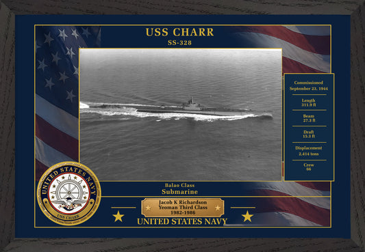 USS Charr SS-328 Framed Patriotic Photo