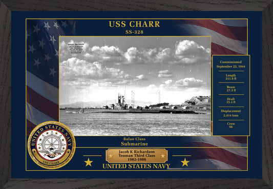 USS Charr SS-328 Framed Patriotic Photo