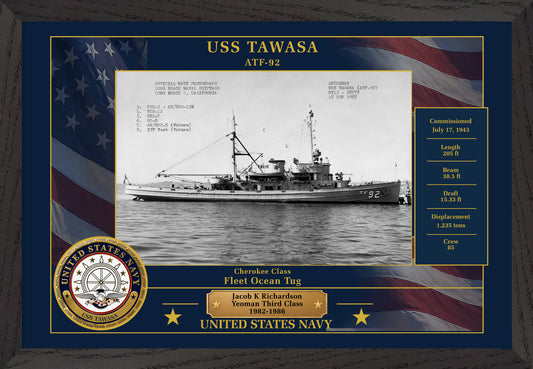 USS Tawasa ATF-92 Framed Patriotic Photo