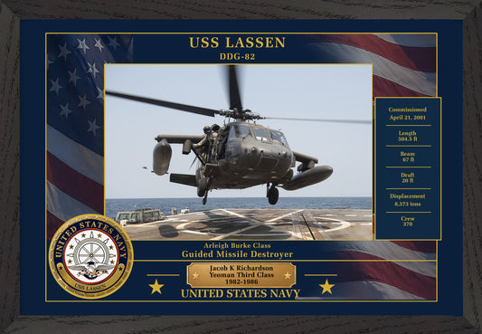 USS Lassen DDG-82 Framed Patriotic Photo