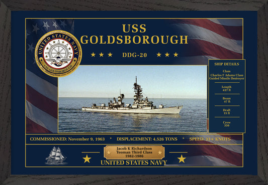 USS Goldsborough DDG-20 Framed Patriotic Art