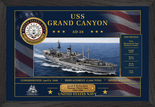 USS Grand Canyon AD-28 Framed Patriotic Art