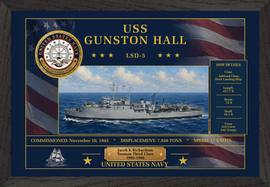 USS Gunston Hall LSD-5 Framed Patriotic Art