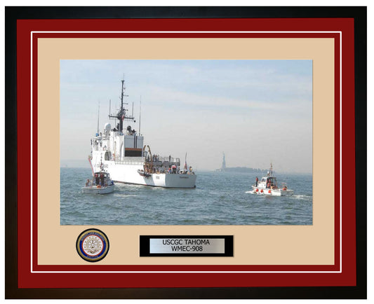USCGC TAHOMA WMEC 908 Framed Coast Guard Ship Photo Burgundy 92WMEC908