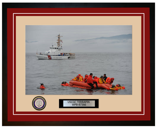 USCGC TERRAPIN WPB 87366 Framed Coast Guard Ship Photo Burgundy 97WPB87366