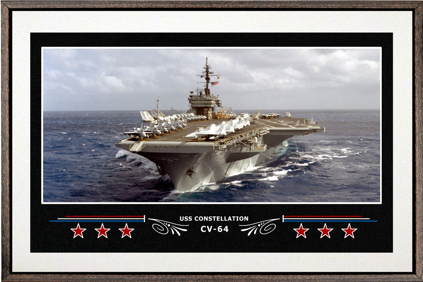 36x24 USS Constellation CV-64 Box Framed Canvas Art