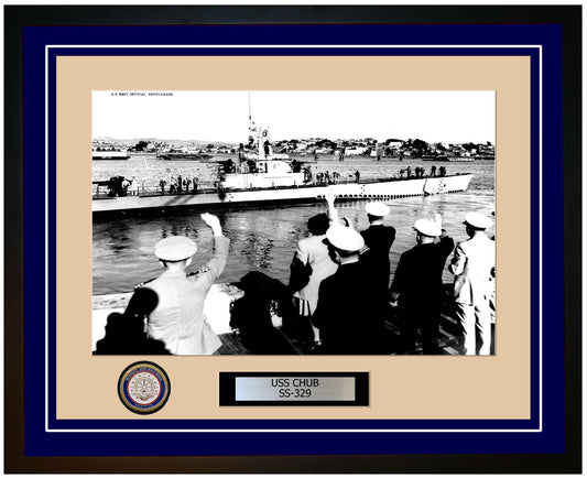 USS Chub SS-329 Framed Navy Ship Photo Blue