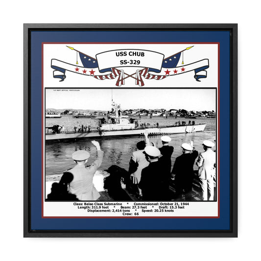 USS Chub SS-329 Navy Floating Frame Photo Front View
