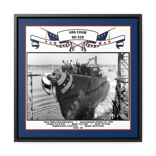 USS Chub SS-329 Navy Floating Frame Photo Front View