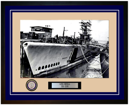 USS Brill SS-330 Framed Navy Ship Photo Blue