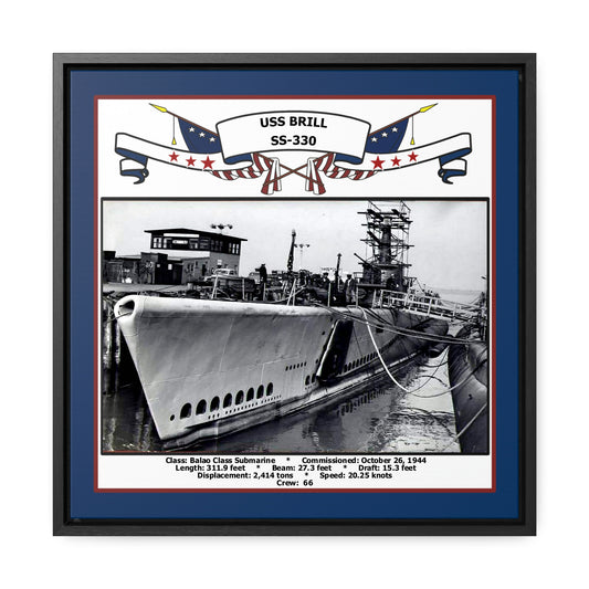 USS Brill SS-330 Navy Floating Frame Photo Front View
