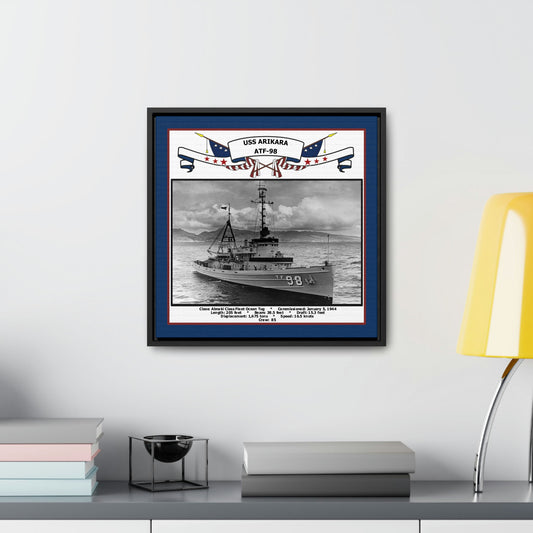 USS Arikara ATF-98 Navy Floating Frame Photo Desk View