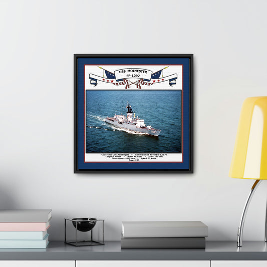 USS Moinester FF-1097 Navy Floating Frame Photo Desk View