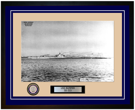 USS Bumper SS-333 Framed Navy Ship Photo Blue