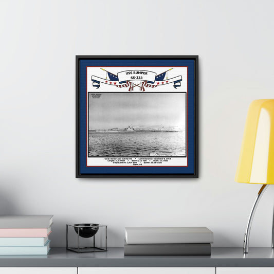 USS Bumper SS-333 Navy Floating Frame Photo Desk View