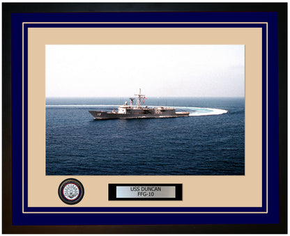 USS DUNCAN FFG-10 Framed Navy Ship Photo Blue