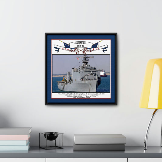 USS Oak Hill LSD-51 Navy Floating Frame Photo Desk View