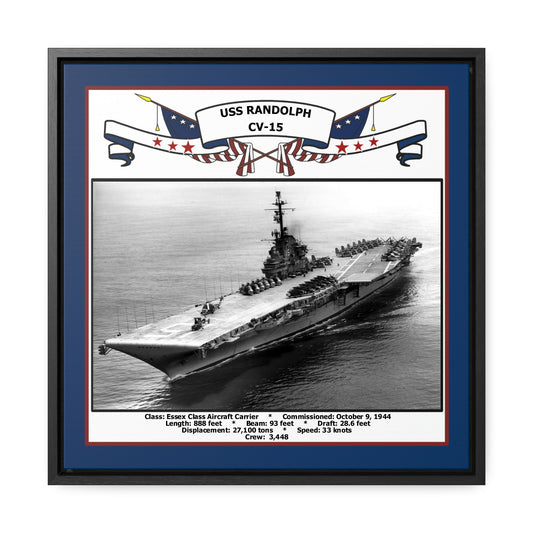USS Randolph CV-15 Navy Floating Frame Photo Front View