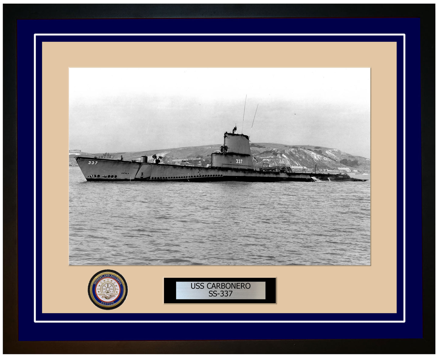 USS Carbonero SS-337 Framed Navy Ship Photo Blue