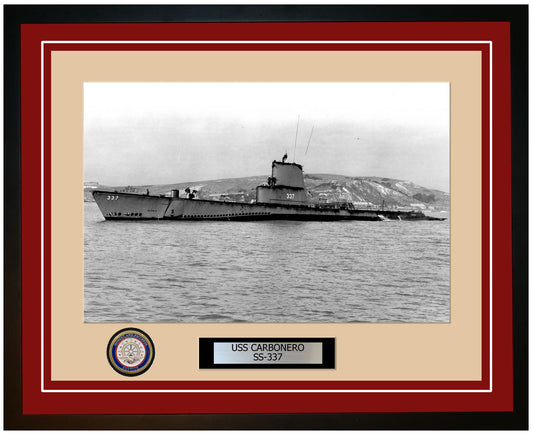 USS Carbonero SS-337 Framed Navy Ship Photo Burgundy
