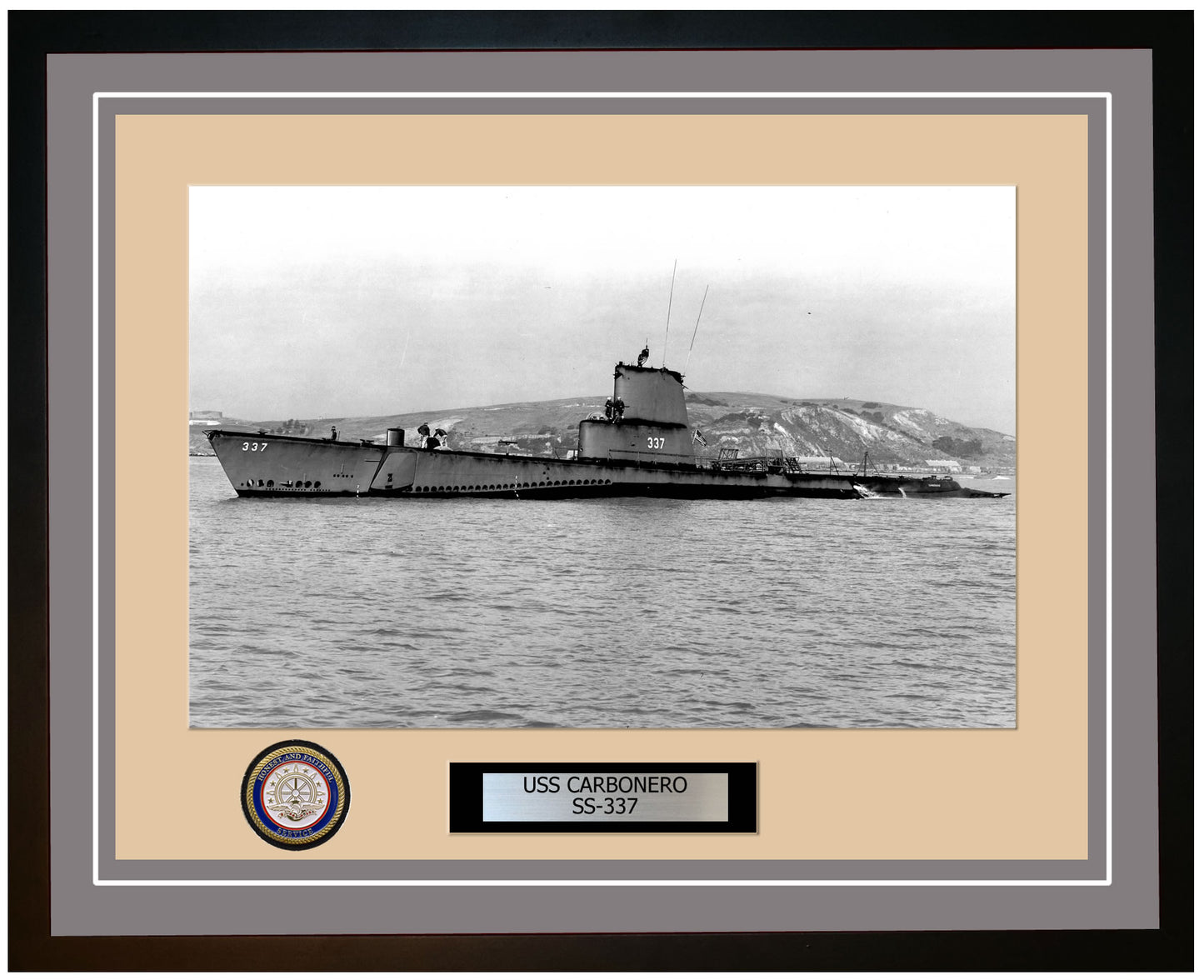USS Carbonero SS-337 Framed Navy Ship Photo Grey
