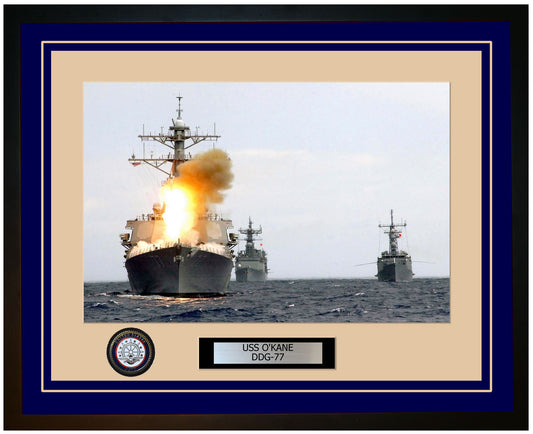 USS O'KANE DDG-77 Framed Navy Ship Photo Blue