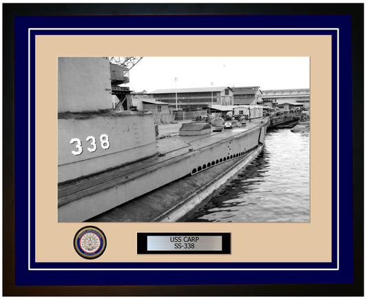 USS Carp SS-338 Framed Navy Ship Photo Blue