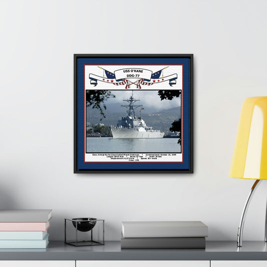 USS Okane DDG-77 Navy Floating Frame Photo Desk View