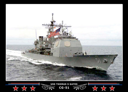 USS Thomas S Gates CG-51 Canvas Photo Print