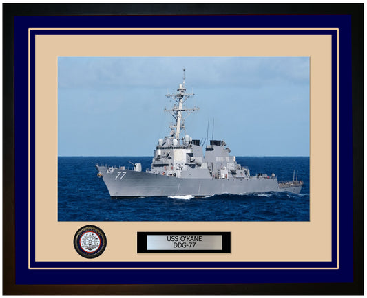 USS O'KANE DDG-77 Framed Navy Ship Photo Blue