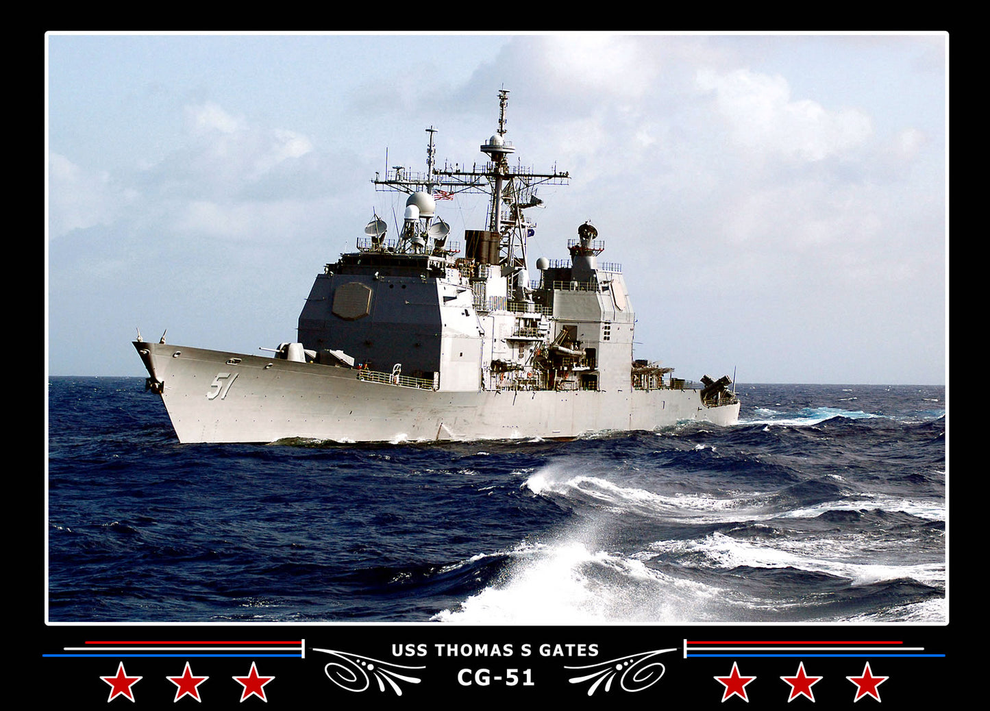 USS Thomas S Gates CG-51 Canvas Photo Print