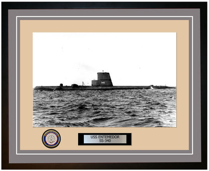USS Entemedor SS-340 Framed Navy Ship Photo Grey