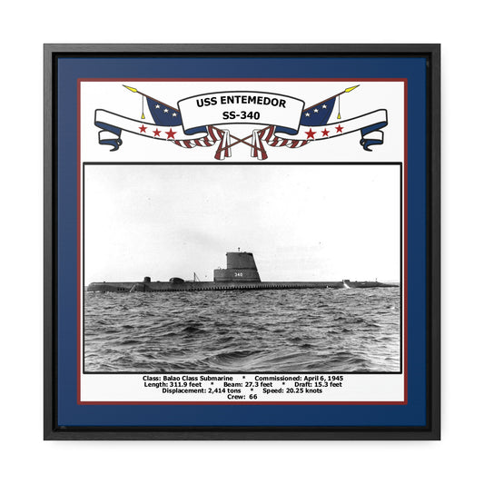 USS Entemedor SS-340 Navy Floating Frame Photo Front View