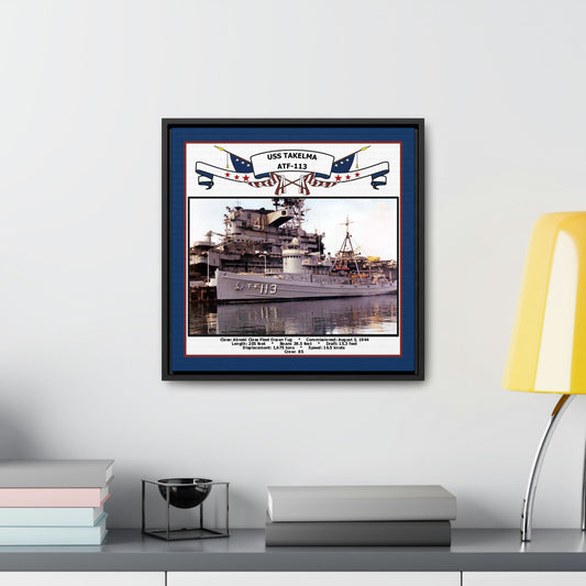 USS Takelma ATF-113 Navy Floating Frame Photo Desk View